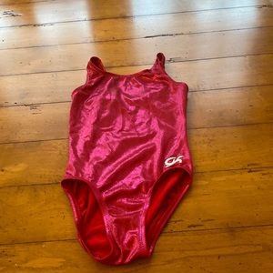 Girls red metallic leotard by GK